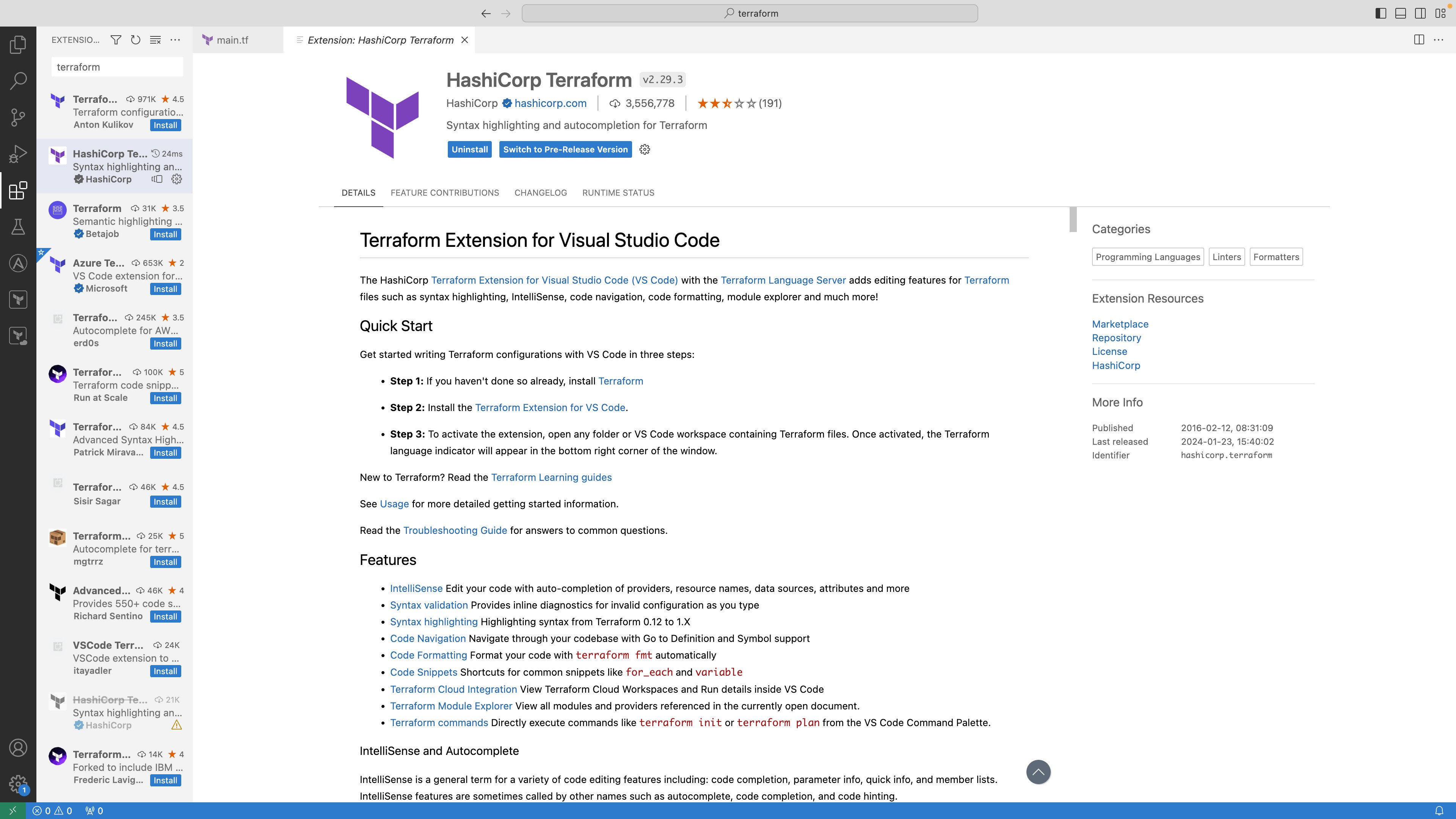 Terraform extension